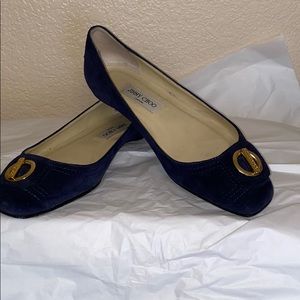 Jimmy Choo suede blue flats